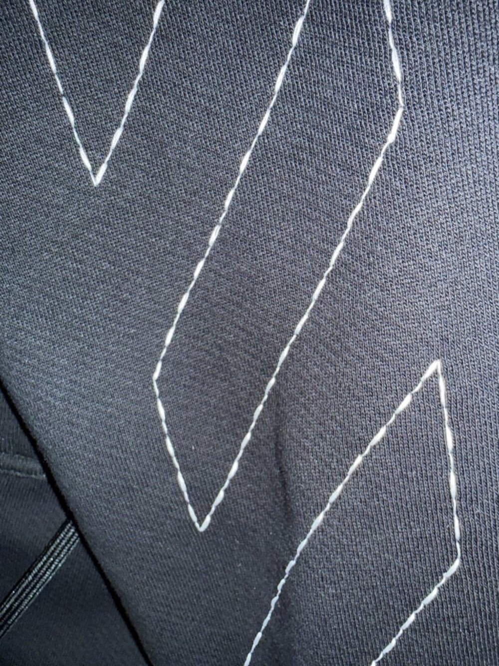 Off White Stitch Arrow Cotton Hoodie Oversized - Black - Size L - Picture 4 of 12